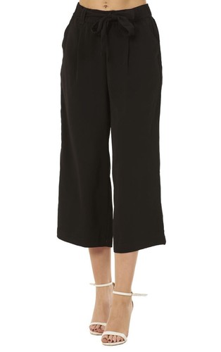 Ladies black cropped pants - ladies,