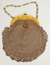 Art Nouveau purse with celluloid Frame, Japanese Geisha Design, 1910