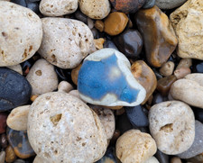 5.5cm Large Blue Milky Dragon Sea glass piece Chunk Water Feature Slag Eye