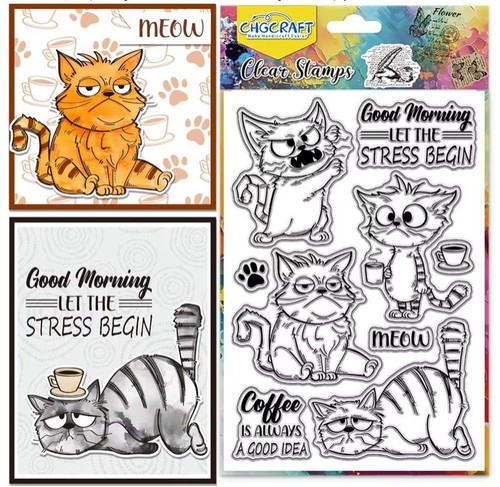 Funny cat clear stamps - funny,