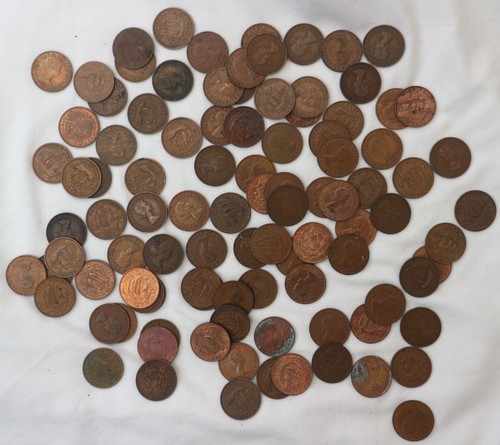 100 half penny coins uk - 100,