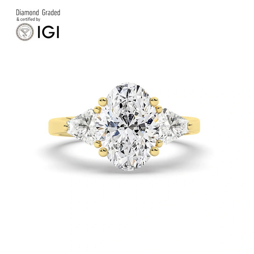 Oval diamond trilogy ring - trilogy,
