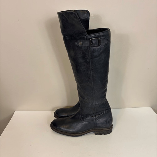 Frye black leather over - black,