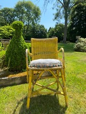 Vintage Canary Yellow Wicker
