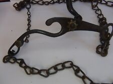 Antique Unusual Western Single-Jointed Ported Sweet Iron Curb Bit w Rein Chains