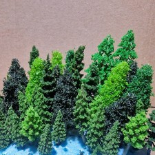 N Gauge Trees Set 95 - 36x Fir Conifer woodland model small trees 3cm - 6cm
