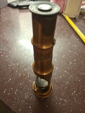 Victorian field pocket microscope, brass, original, good condition.