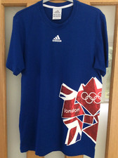 Adidas Team GB Olympics London 2012 T Shirt Blue Adults Small - Official   Rare