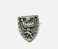 Vintage Henderson & Horner Bros Sterling Silver Shield Brooch Glasgow 1950