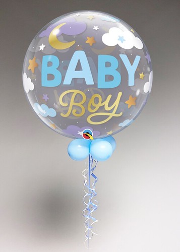 Inflated baby boy bubble - inflated,