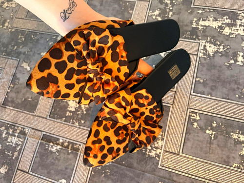 Leopard print pointed toe - print, slip
