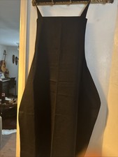 Whites Chefs Clothing Unisex Bib Apron in Black Polycotton with Waist Straps