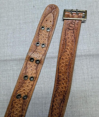 1970s vintage tooled buckle - vintage,