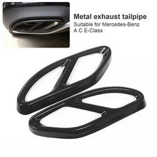 2x L+R Black Exhaust Pipe Tip