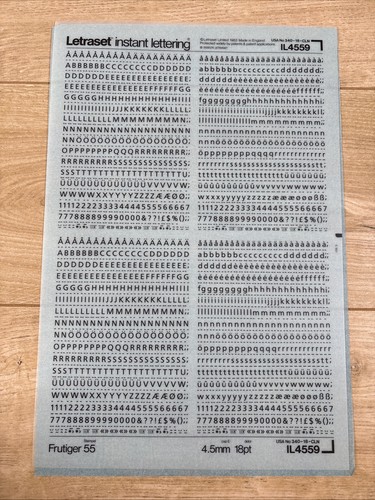 Letraset rub transfer - letraset,