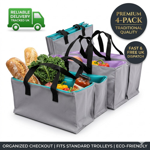 Large trolley shopping bags - 4x,