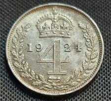 1924 george maundy fourpence - v,