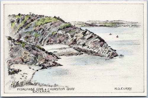 Brixham vintage postcard - brixham,
