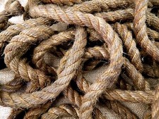 Reclaimed Old Natural Vintage Hessian Rope - Per Meter - 18mm Garage Nautical