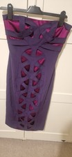 Stunning Purple Karen Millen Silhouette Midi Dress with Detachable Straps UK8