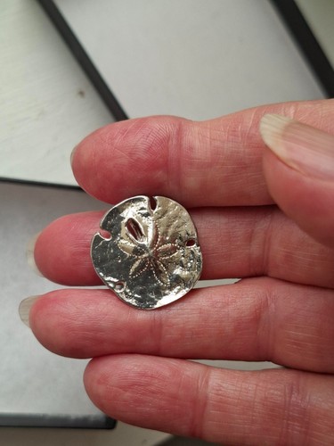 Sterling silver sand dollar - silver,