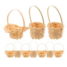 10 Pcs Mini Rattan Basket