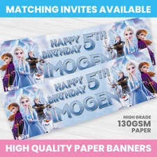 DISNEY FROZEN BIRTHDAY BANNER PERSONALISED ANY NAME PHOTO PARTY BANNER GIRL BOY