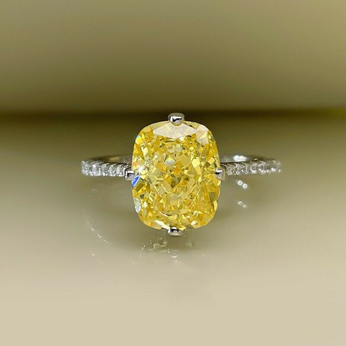00ct canary yellow cushion - 3.00ct,