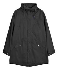 Lambretta Mens Black Shower Resistant Hooded Classic Badge Fishtail Parka