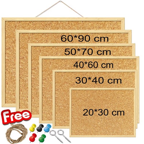 Natural cork pin notice board - natural,