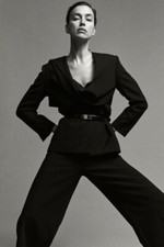 zara wrap blazer wool blend