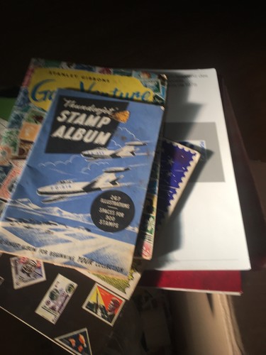 Old stamp albums with stamps - old,