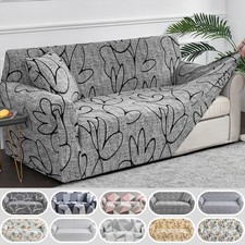 1-4 Seaters Sofa Seat Cushion Covers Stretch Printed Couch Slipcover Protector