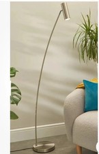 John Lewis Oliver LED Floor Lamp, Satin Nickel