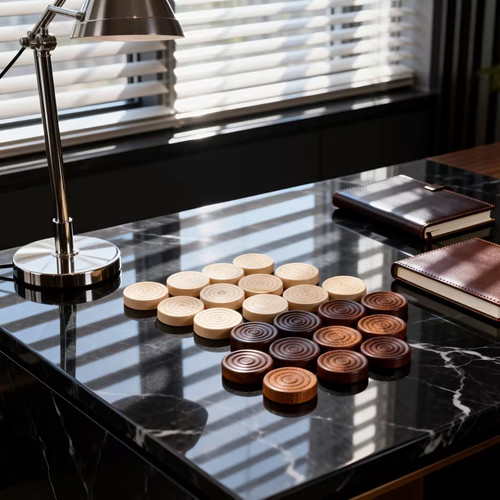 Wooden draughts checkers - wooden, draughts/checkers