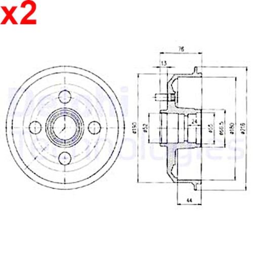 Brake drum delphi - brake, fits
