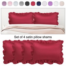 Set of 4 Satin Pillow Shams