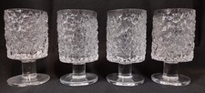 4  Whitefriars Textured Glacier M142 Small Sherry Glasses Baxter British
