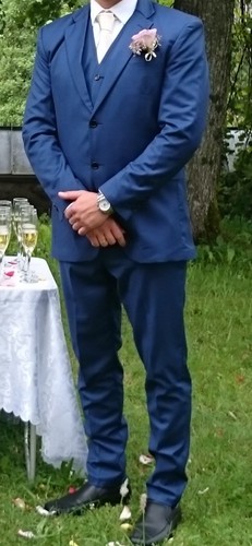 Mens navy three piece suit - navy,