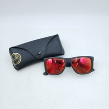 Ray-Ban Justin RB4165 622/6Q 55-16 Polarized Sunglasses Red Mirror Black Frame