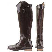Ladies Long Horse Riding Boots Diamante Patent Dress Jumping Competition Shoes