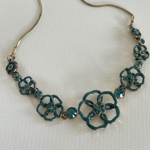 Pilgrim teal floral collar - teal,