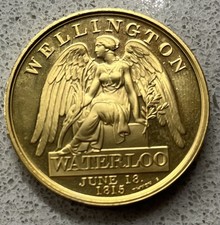 2015 Battle of Waterloo 200th Bronze Campaign Medal Layered in Gold with COA