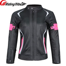 Woman Motorcycle Jacket Summer Breathable Motorbike Riding Armor Coat with 5Pcs 
