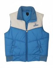 ADIDAS Womens Padded Gilet EU 42 Large Blue Colourblock Polyester BY10