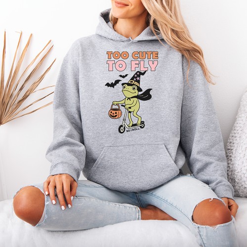 Cute witch frog womens - witch, hoodie