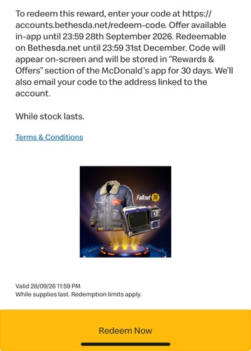 Fallout mcdonalds code - code,