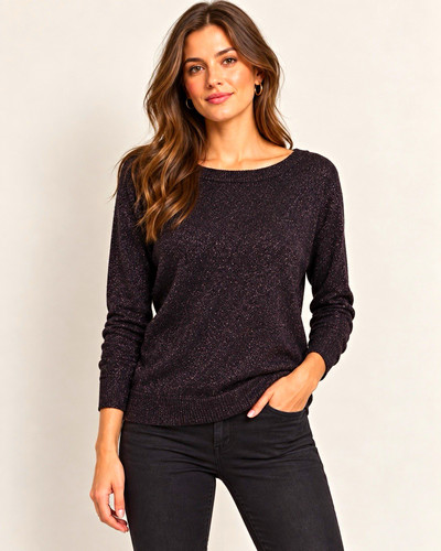 Bonmarche black knit round - bonmarche,