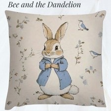 Peter Rabbit Style Bunny Blue Jacket Plush Coloured Cushion COVER 45cms X 45cms
