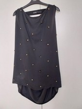 Ladies Studded Low Cape  Backed Mini Dress By Aqua in Black size 10